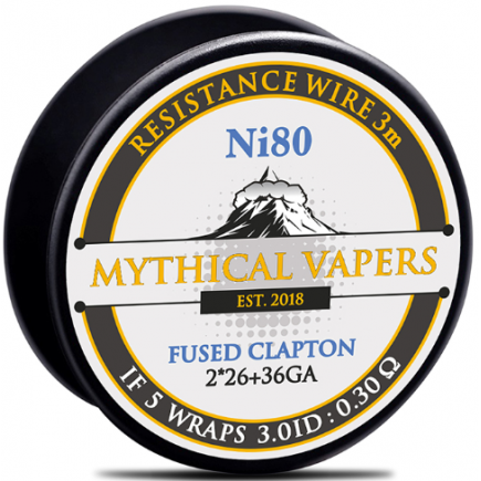 Mythical Vapers - Fused Clapton Wire Ni80 2*26ga+36ga 3m