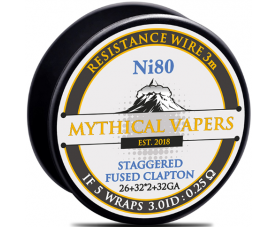 Mythical Vapers - Wire Ni80 Staggered Fused Clapton (26GA+32GA)*2+32GA 3m