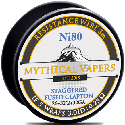Mythical Vapers - Staggered Fused Clapton Wire Ni80 26ga+32ga*2+32ga 3m