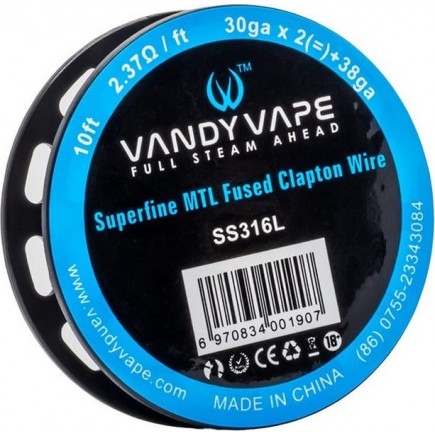 Vandy Vape - SS Superfine Mtl Fused Clapton Wire 30ga*2+38ga