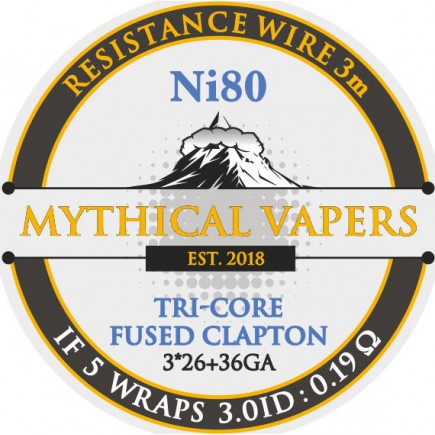 Mythical Vapers - Wire Tri-core Fused Clapton Ni80 3m