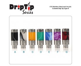 Drip Tip Stainless Steel Acrylic Colored TypeB 510